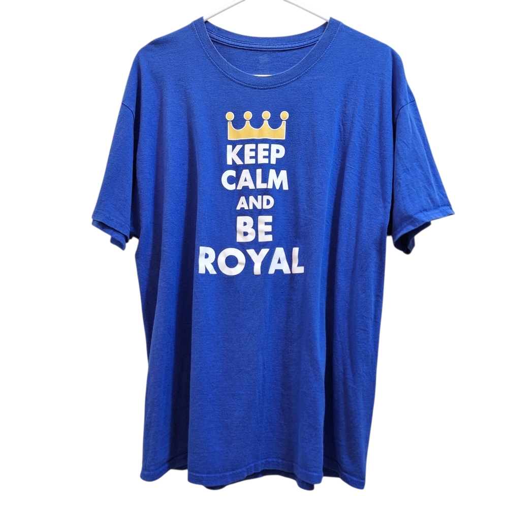 Kansas City Royals T-Shirt XL Keep Calm and Be Royal KC MLB Baseball Tee Blue